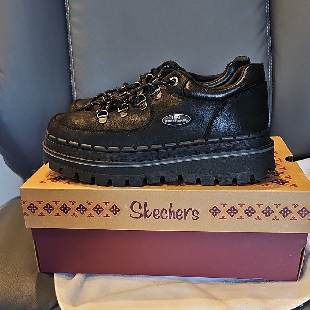 Skechers Black Platform Sneakers